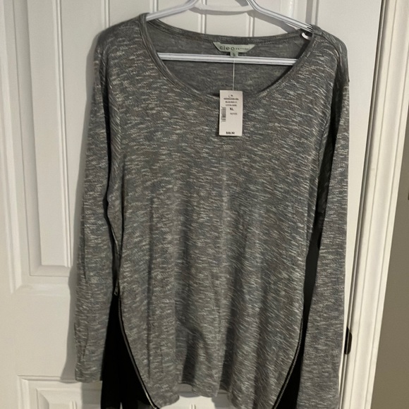 CLEO Haachi SWEATER TOP Side Zips GREY Sz XLP - Picture 1 of 7